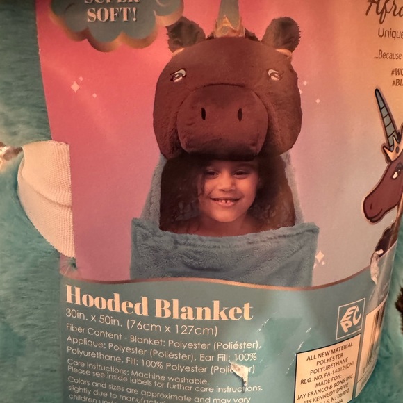 Afro Unicorn Super Soft Kids Adults Hooded Blanket NEW - Picture 8 of 11